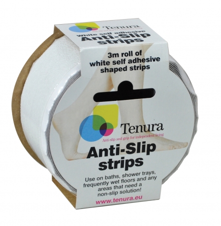 Non Slip Tenura Aqua Safe Strips - White