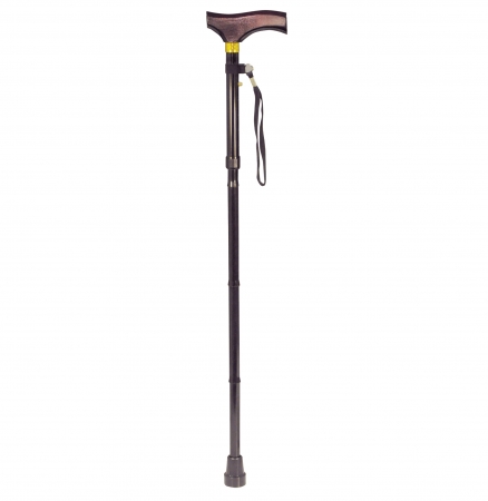 Extendable Walking Stick With Wooden Handle