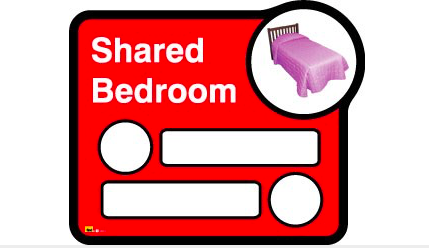 Bedroom sign (interchangeable) – 2 beds sharing - Different colours available