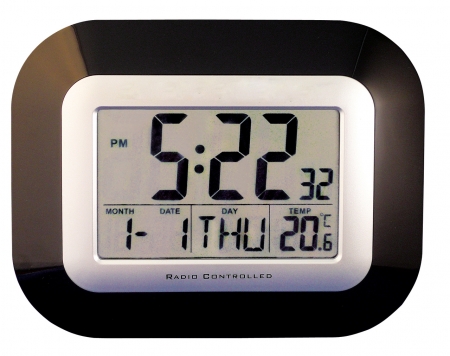 Radio Controlled Digital Calendar Wall or Table Clock