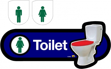 Interchangeable Toilet Sign - 400mm. Different colours available.