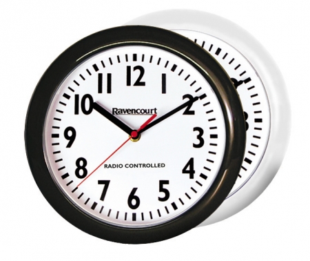 Radio controlled wall clock - black or white