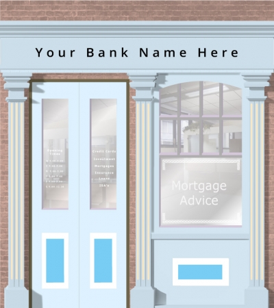 High Street Bank Personalised Wallpaper Mural. Different sizes and colours available