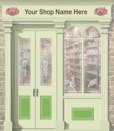 Sweet Shop or Newsagent Personalised Wallpaper Mural. Different sizes and colours available
