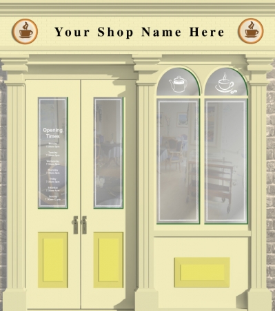 Café or Tea Shop Personalised Wallpaper Mural. Different sizes and colours available