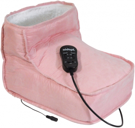 Electric Dual Speed Soft Massaging Foot Boot with Heat - Pink