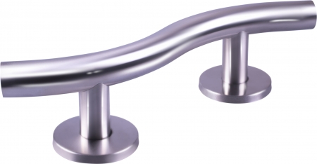 Curved Stainless Steel Grab Bar Polished Finish - Different Sizes Available