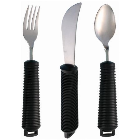 Bendable Cutlery Set - 3 Piece Plus Strap - Black