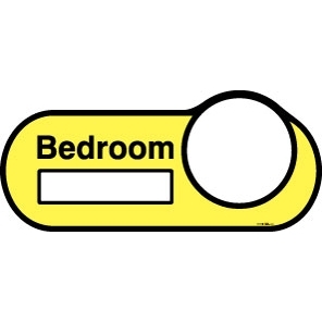 Bedroom sign (interchangeable) - Large - Yellow