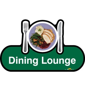 Dining Lounge sign - 480mm - Green