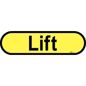 Lift sign - 300mm - Yellow