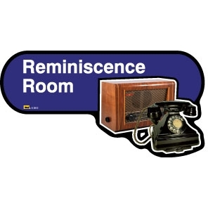 Reminiscence Room sign - 300mm - Blue