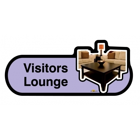 Visitors Lounge sign - 480mm - Lilac