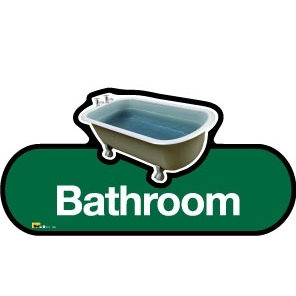 Bathroom sign - 300mm - Green
