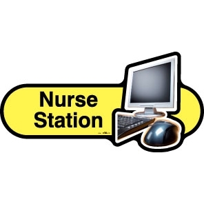 Nurse Station sign - 480mm - Yellow