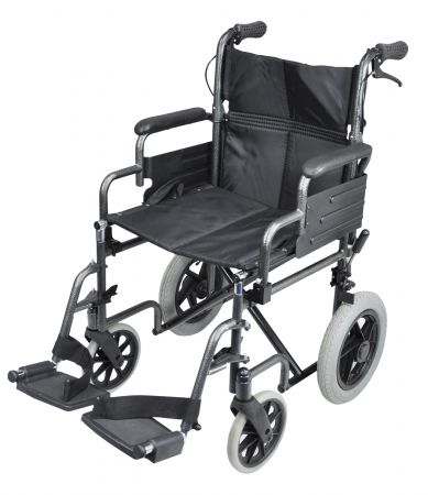 Deluxe Attendant Propelled Steel Wheelchair - Hammered Effect