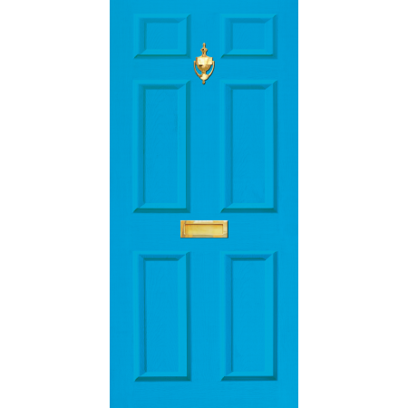 Door Decal Dementia Friendly with Letterbox and Knocker - Light Blue -MINIMUM ORDER 2 PER COLOURWAY