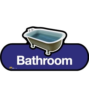 Bathroom Sign - Self adhesive/300mm - Different colours available