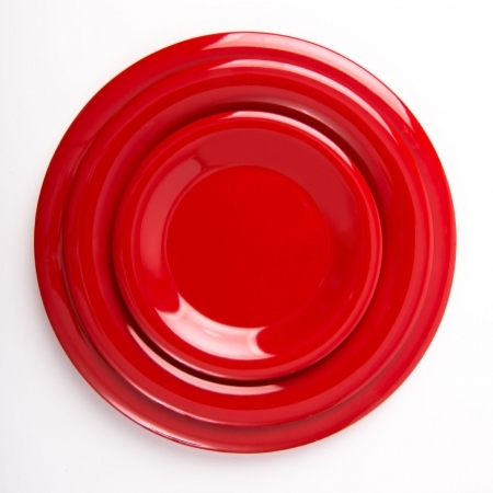 12 Wide Rim Plates - Red - Different sizes available