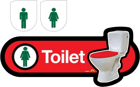 Interchangeable Toilet Sign - 300mm. Different colours available.