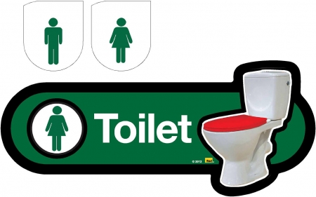 Interchangeable Toilet Sign - 400mm - Green