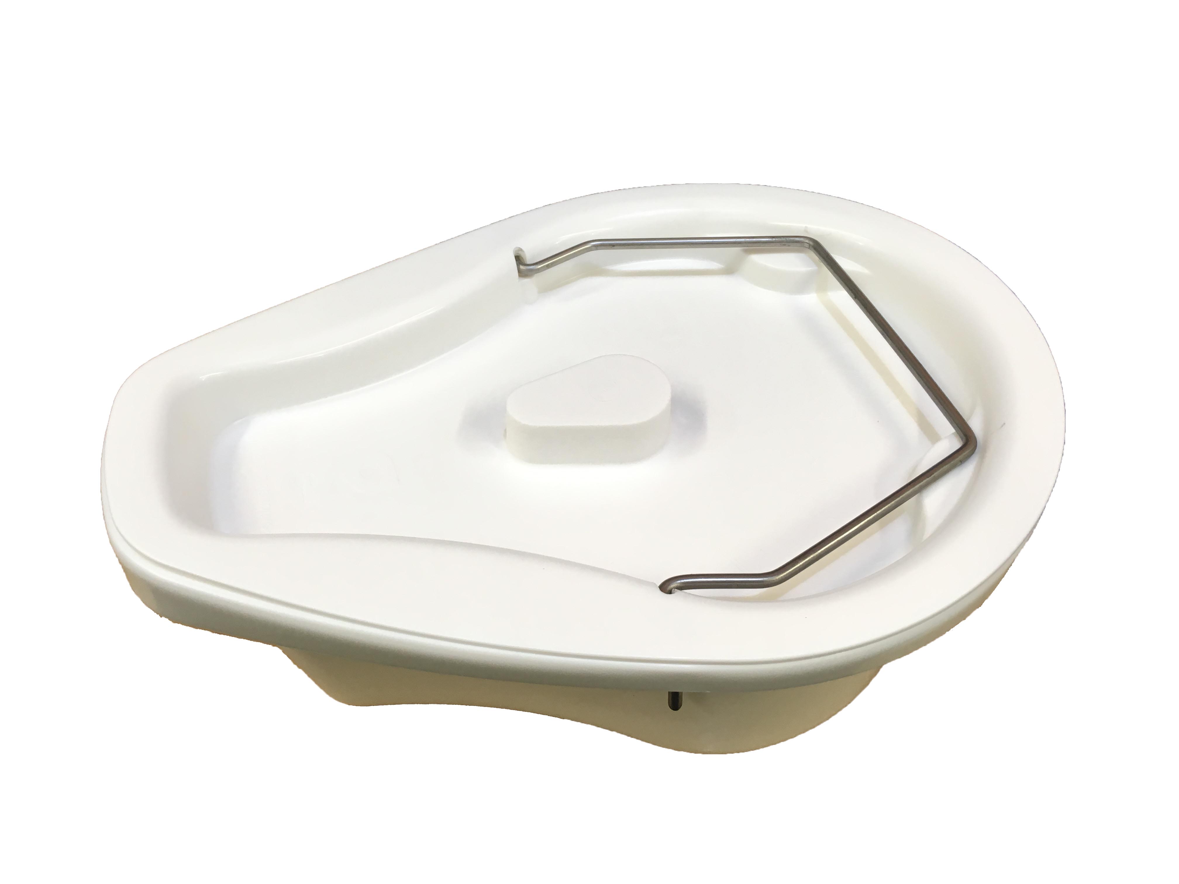 Keyhole Shaped Bedpan with Lid and Handle - Plastic - Li853100034RFL