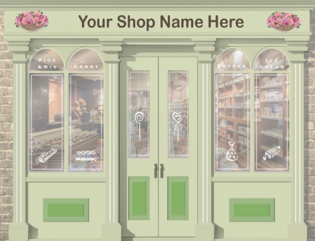 Sweet Shop or Newsagent Personalised Wallpaper Mural - 3200mm