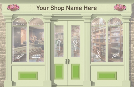 Sweet Shop or Newsagent Personalised Wallpaper Mural - 3730mm