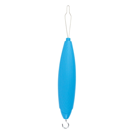 Plastic Handle Button Hook Zipper - Blue