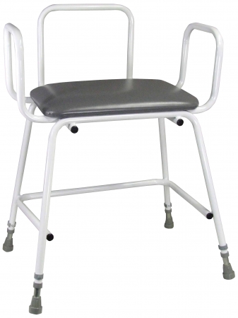 Torbay Bariatric Perching Stool - With Arms and Plain Back