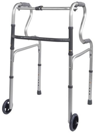 Dual Riser Folding Walking Frame - With and Without Wheels