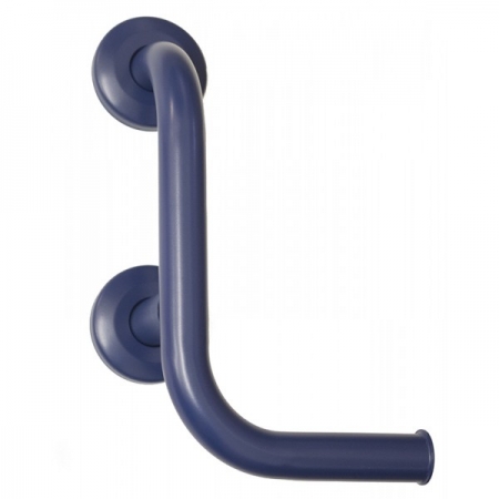 Grab Rail with Toilet Roll Holder - Blue Satin