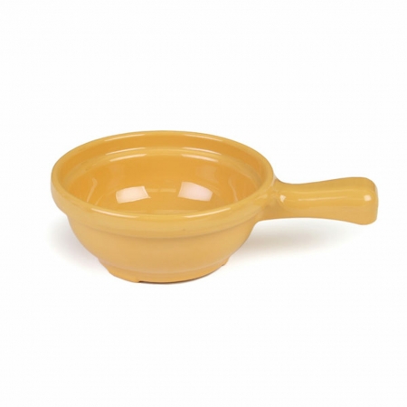12 Soup bowls with handles, 11x17x5cm, 296ml - Yellow