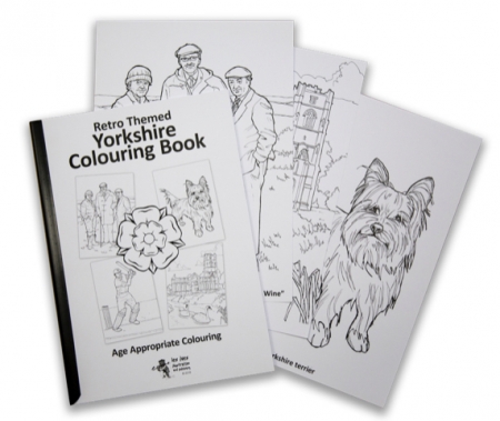 Retro themed Yorkshire colouring book