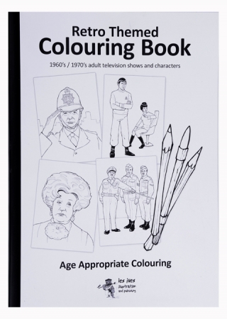 Retro themed Adult TV character colouring book