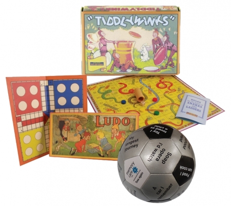Multipack of Games - Ludo, Tiddlywinks, Snakes and Ladders and Activity ball
