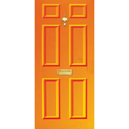 Door Decal Dementia Friendly with Letterbox and Knocker - Orange-MINIMUM ORDER 2 PER COLOURWAY