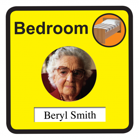 Interchangeable Bedroom Door Sign Dementia Friendly - 300 x 300mm