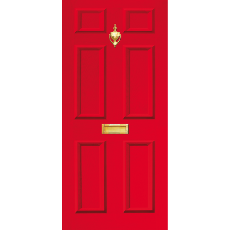 Door Decal Dementia Friendly with Letterbox and Knocker - Red -MINIMUM ORDER 2 PER COLOURWAY
