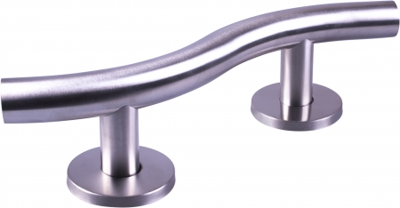 Curved Stainless Steel Grab Bar, Brushed Finish - Different Sizes Available