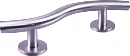 Curved Stainless Steel Grab Bar Polished Finish - Different Sizes Available